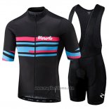 2018 Abbigliamento Ciclismo Morvelo Nero e Blu Manica Corta e Salopette