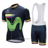 2018 Abbigliamento Ciclismo Movistar Campione Colombia Manica Corta e Salopette