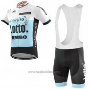 2019 Abbigliamento Ciclismo Lotto NL-Jumbo Blu Bianco Manica Corta e Salopette