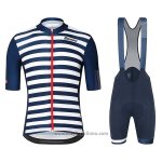 2019 Abbigliamento Ciclismo Santini Blu Bianco Manica Corta e Salopette