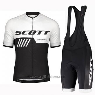 2019 Abbigliamento Ciclismo Scott Nero Bianco Manica Corta e Salopette