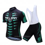 2019 Abbigliamento Ciclismo Teleyi Bike Verde Nero Manica Corta e Salopette