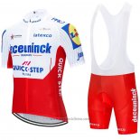 2020 Abbigliamento Ciclismo Deceuninck Quick Step Bianco Rosso Manica Corta e Salopette