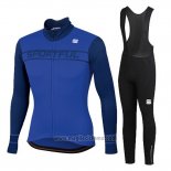 2020 Abbigliamento Ciclismo Donne Sportful Blu Manica Lunga e Salopette