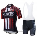 2020 Abbigliamento Ciclismo Sunweb Nero Rosso Manica Corta e Salopette