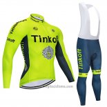 2020 Abbigliamento Ciclismo Tinkoff Giallo Manica Lunga e Salopette