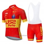 2020 Abbigliamento Ciclismo W52 FC Porto Rosso Giallo Manica Corta e Salopette