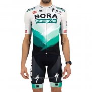 2021 Abbigliamento Ciclismo Bora-Hansgrone Bianco Verde Manica Corta e Salopette