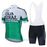 2021 Abbigliamento Ciclismo Caja Rural Bianco Verde Manica Corta e Salopette