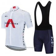 2021 Abbigliamento Ciclismo Ineos Grenadiers Bianco Manica Corta e Salopette