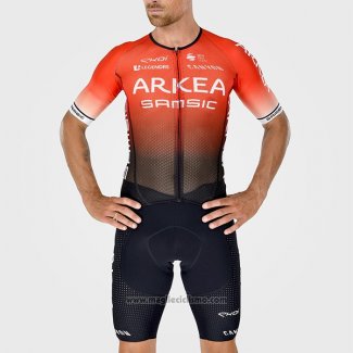 2022 Abbigliamento Ciclismo Arkea Samsic Nero Rosso Manica Corta e Salopette