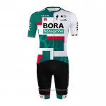 2022 Abbigliamento Ciclismo Bora-Hansgrone Verde Bianco Manica Corta e Salopette