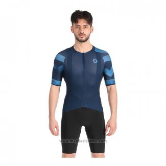 2022 Abbigliamento Ciclismo Scott Blu Manica Corta e Salopette(1)