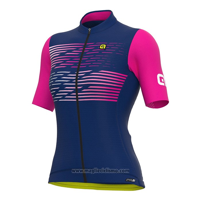 2022 Abbigliamento Ciclismo Donne ALE Blu Fuxia Manica Corta e Salopette
