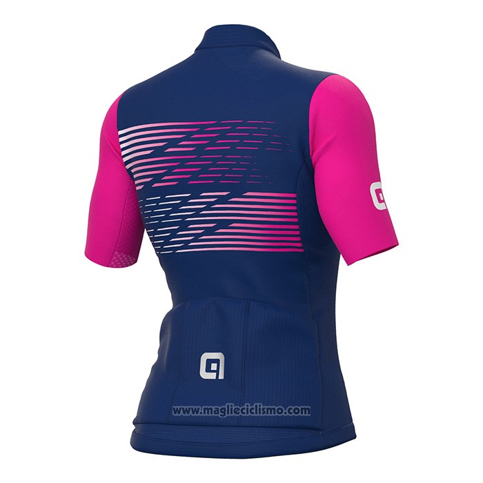 2022 Abbigliamento Ciclismo Donne ALE Blu Fuxia Manica Corta e Salopette