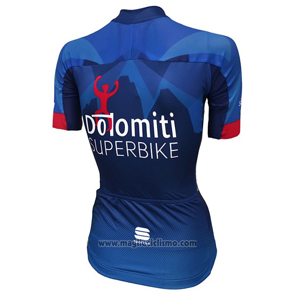 2017 Abbigliamento Ciclismo Donne Dotomini Superbike Blu Manica Corta e Salopette