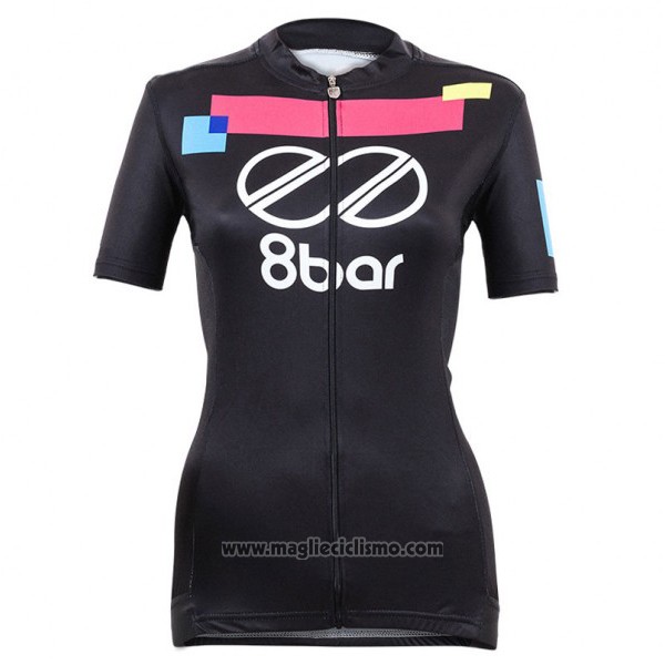 2017 Abbigliamento Ciclismo Donne Equipo 8bar Nero Manica Corta e Salopette