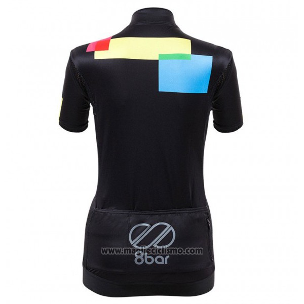 2017 Abbigliamento Ciclismo Donne Equipo 8bar Nero Manica Corta e Salopette