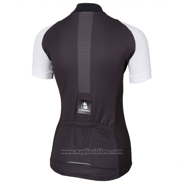 2017 Abbigliamento Ciclismo Donne Etxeondo Neo Nero e Bianco Manica Corta e Salopette