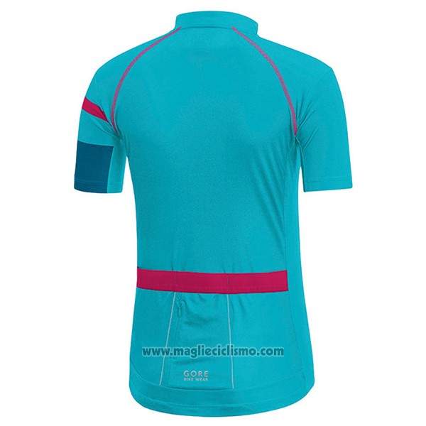 2017 Abbigliamento Ciclismo Donne Gore Bike Wear Azzurro Manica Corta e Salopette