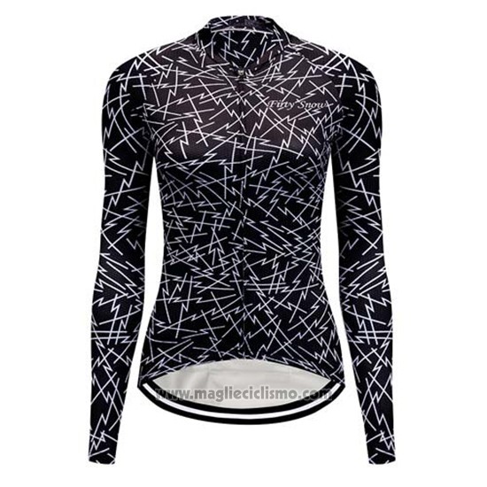 2019 Abbigliamento Ciclismo Donne Delle Nero Bianco Manica Lunga e Salopette