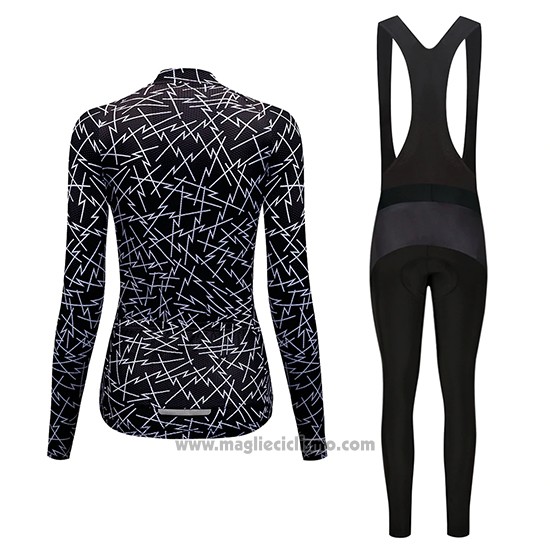 2019 Abbigliamento Ciclismo Donne Dirty Snow Nero Manica Lunga e Salopette