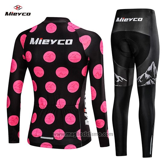 2019 Abbigliamento Ciclismo Donne Mieyco Nero Rosa Manica Lunga e Salopette