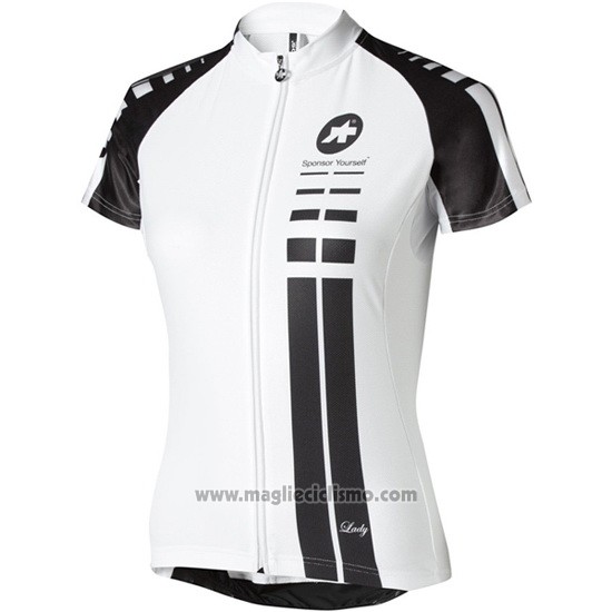 2016 Abbigliamento Ciclismo Donne Assos Bianco e Nero Manica Corta e Salopette