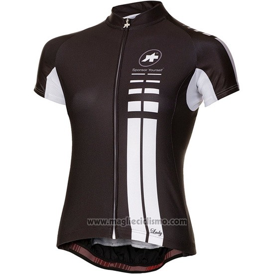 2016 Abbigliamento Ciclismo Donne Assos Nero Manica Corta e Salopette