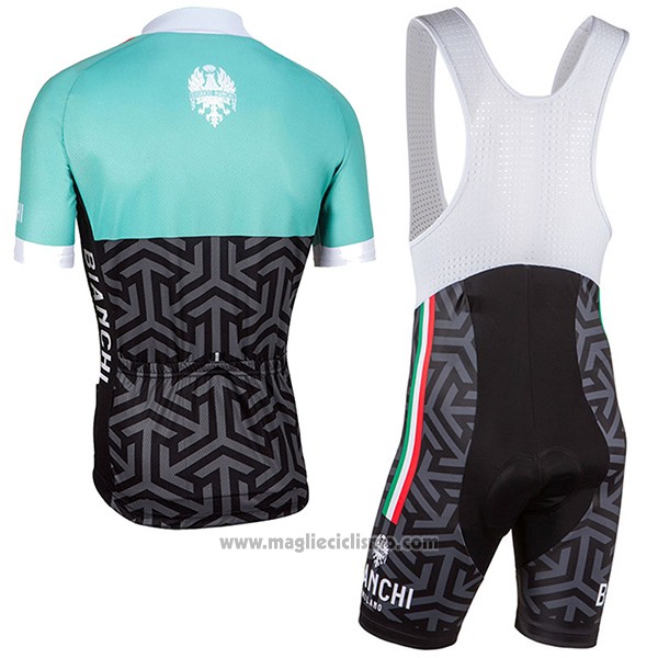 2017 Abbigliamento Ciclismo Donne Bianchi Nero e Verde Manica Corta e Salopette
