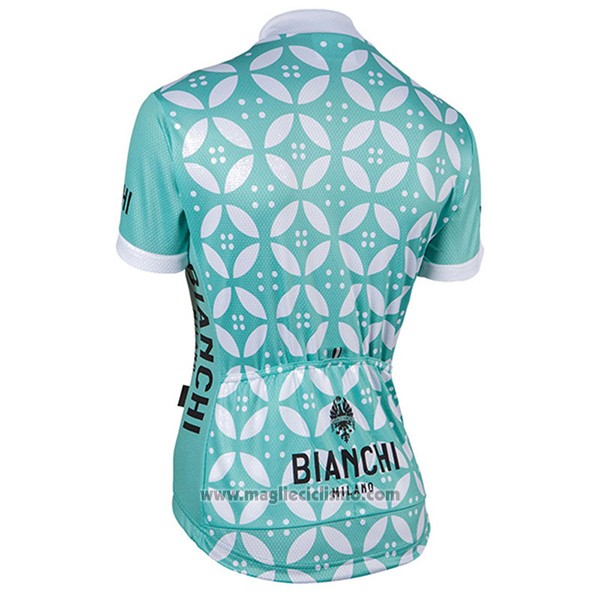 2017 Abbigliamento Ciclismo Donne Bianchi Verde e Bianco Manica Corta e Salopette