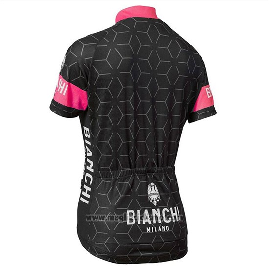 2018 Abbigliamento Ciclismo Bianchi Nevola Nero e Rosa Manica Corta e Salopette