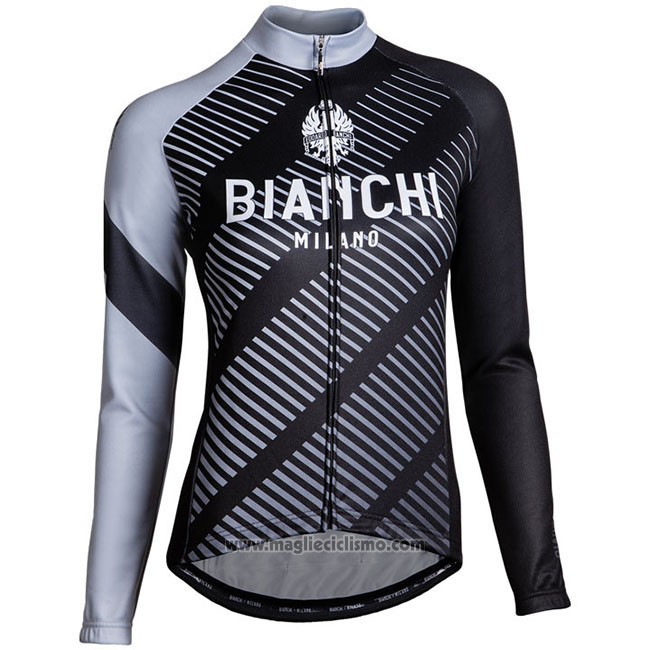 Abbigliamento Ciclismo Donne Bianchi Milano Catria Nero Grigio Manica Lunga e Salopette