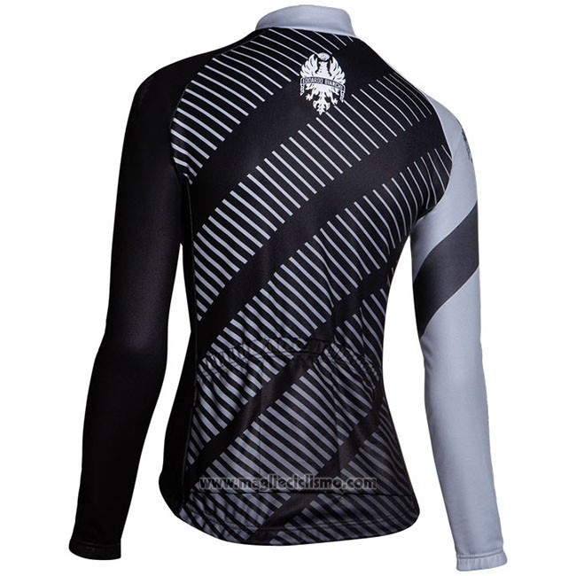 Abbigliamento Ciclismo Donne Bianchi Milano Catria Nero Grigio Manica Lunga e Salopette