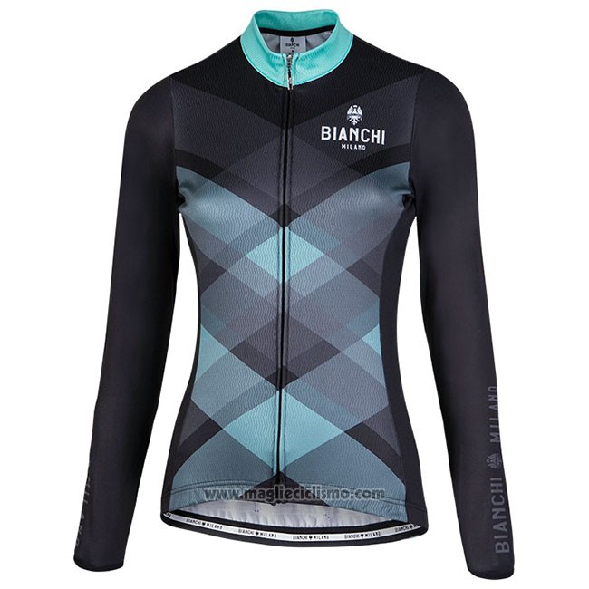 Abbigliamento Ciclismo Donne Bianchi Milano Cornedo Nero Blu Manica Lunga e Salopette