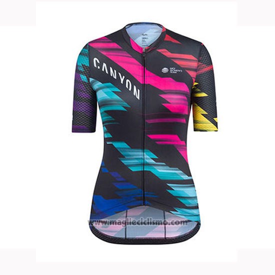 2019 Abbigliamento Ciclismo Donne Canyon Sram Nero Rosso Manica Corta e Salopette