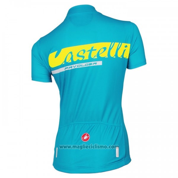 2017 Abbigliamento Ciclismo Donne Castelli Celeste Manica Corta e Salopette