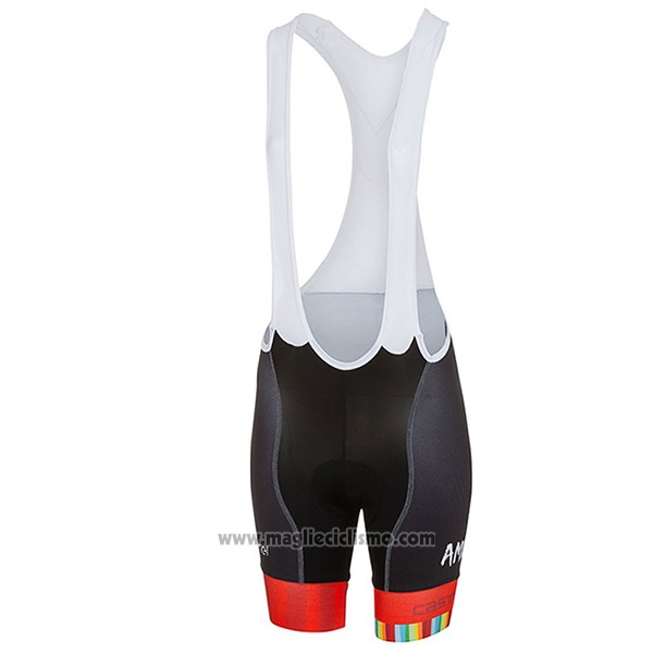 2017 Abbigliamento Ciclismo Donne Castelli Maratona Rosso e Bianco Manica Corta e Salopette