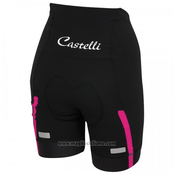 2017 Abbigliamento Ciclismo Donne Castelli Rosa Manica Corta e Salopette