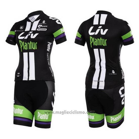 2015 Abbigliamento Ciclismo Donne Liv Bianco e Nero Manica Corta e Salopette