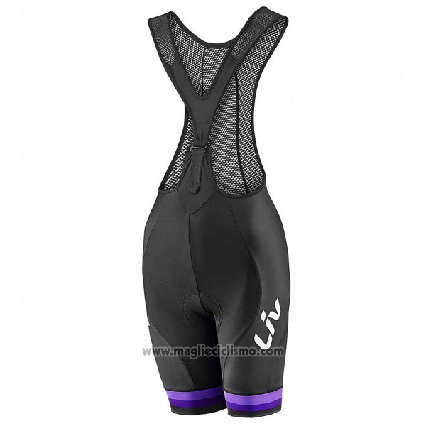 2017 Abbigliamento Ciclismo Donne Liv Race Day Nero e Viola Manica Corta e Salopette