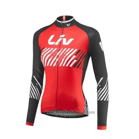 2017 Abbigliamento Ciclismo Donne Liv Rosso Manica Corta e Salopette