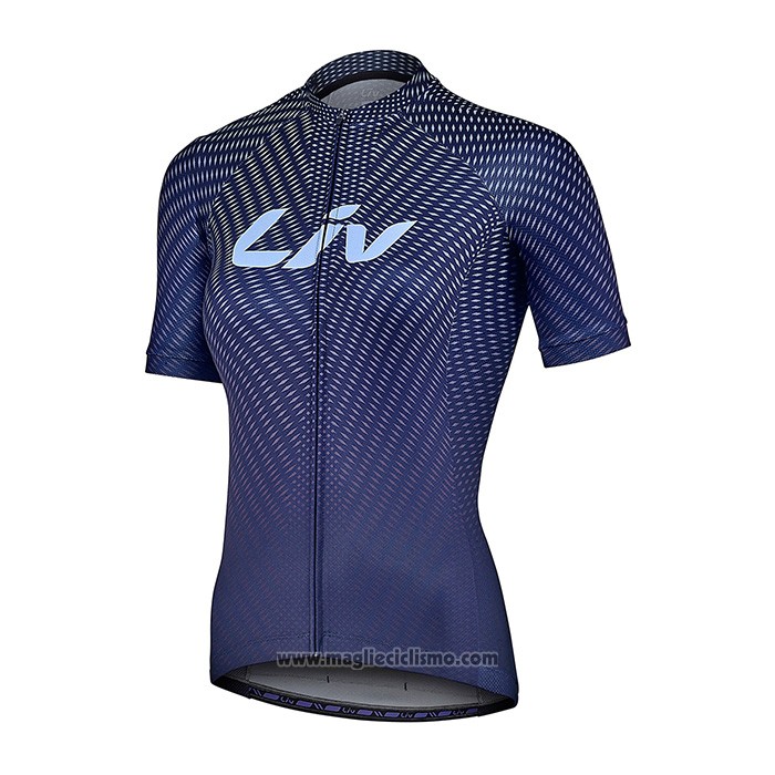 2022 Abbigliamento Ciclismo Donne Liv Scuro Blu Manica Corta e Salopette