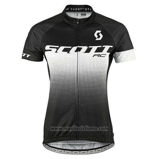 2016 Abbigliamento Ciclismo Donne Scott Nero e Bianco Manica Corta e Salopette