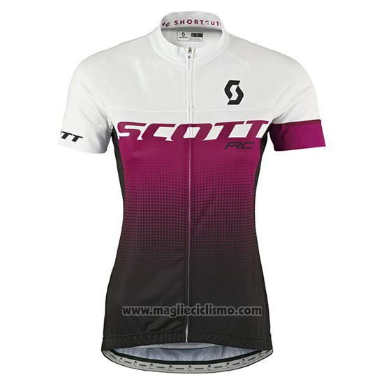 2016 Abbigliamento Ciclismo Donne Scott Rosso e Bianco Manica Corta e Salopette