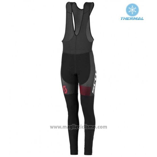 2016 Abbigliamento Ciclismo Donne Scott Rosso e Nero Manica Lunga e Salopette
