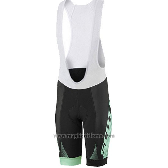 2016 Abbigliamento Ciclismo Donne Scott Verde e Bianco Manica Corta e Salopette