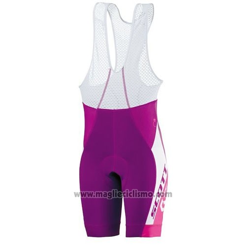 2016 Abbigliamento Ciclismo Scott Rosso Bianco Manica Corta e Salopette