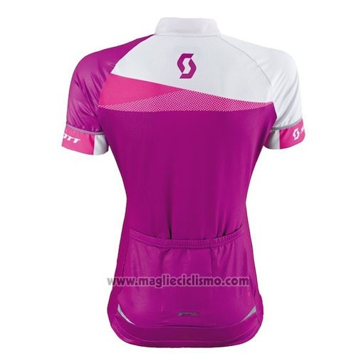 2016 Abbigliamento Ciclismo Scott Rosso Bianco Manica Corta e Salopette