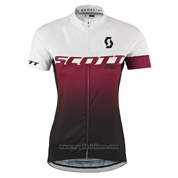 2017 Abbigliamento Ciclismo Donne Scott Fuxia Manica Corta e Salopette